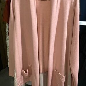 Pink Open Front Cardigan